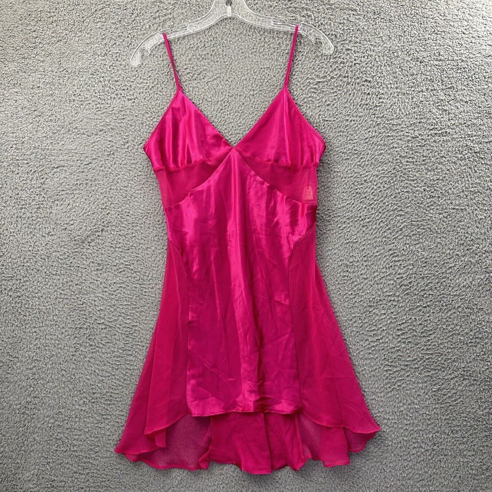 Vintage Victoria's Secret Chemise Slip Nightgown Semi Sheer Satin Silky Women M